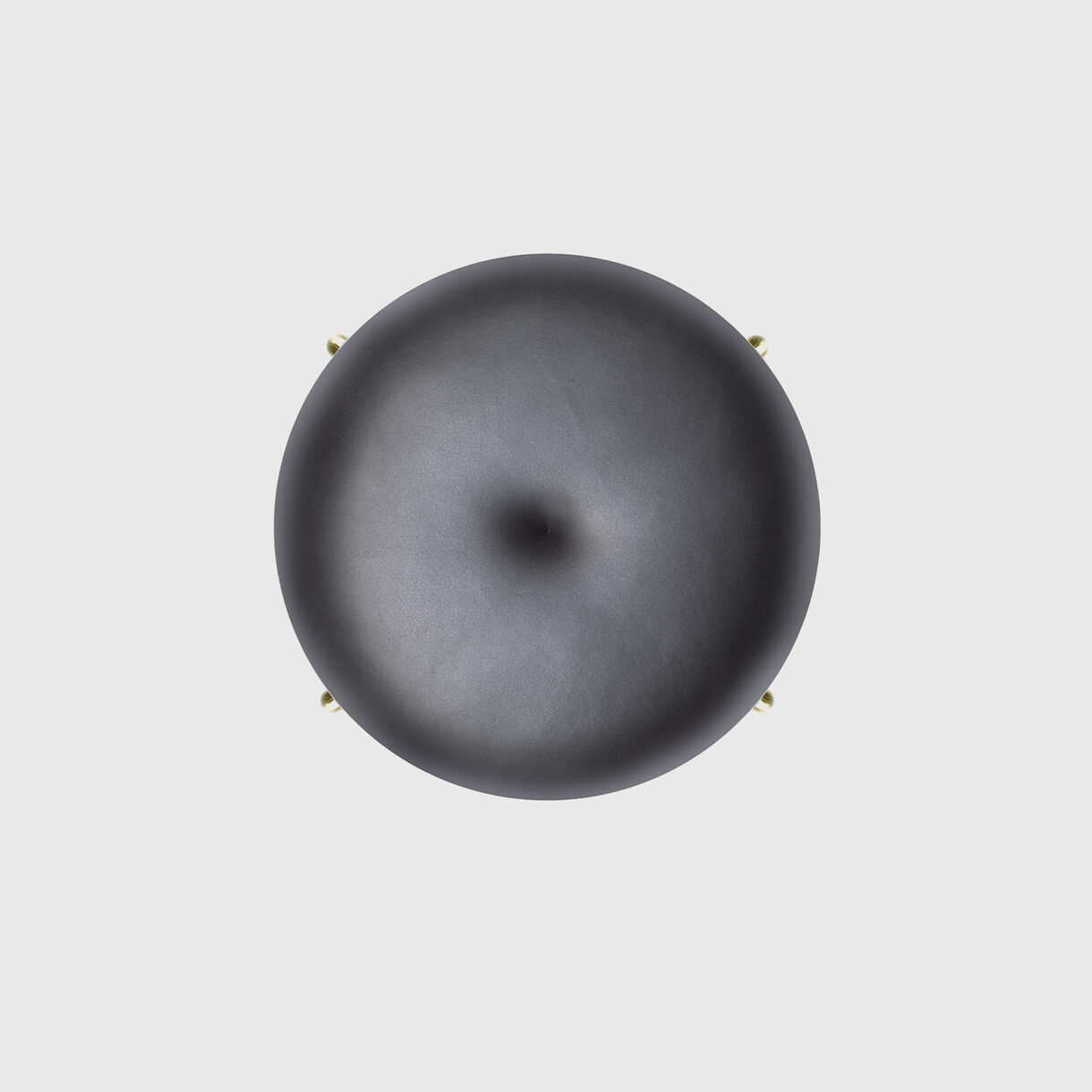 Circular Bar Stool, Black Leather, Top