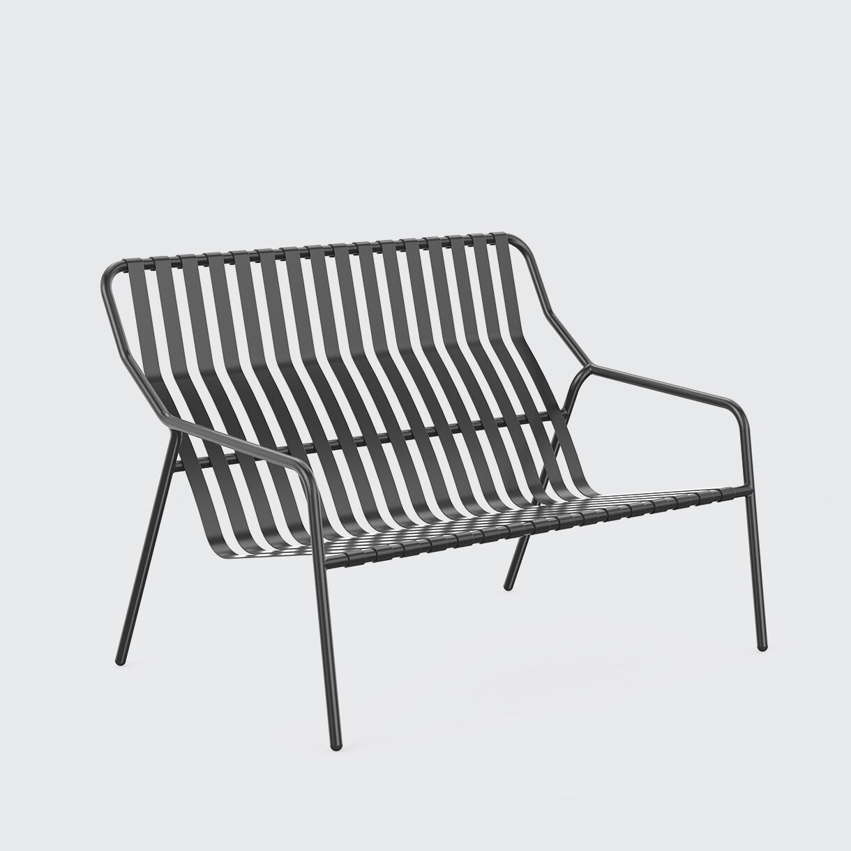 Strap 2 Seater Lounge Chair, Black