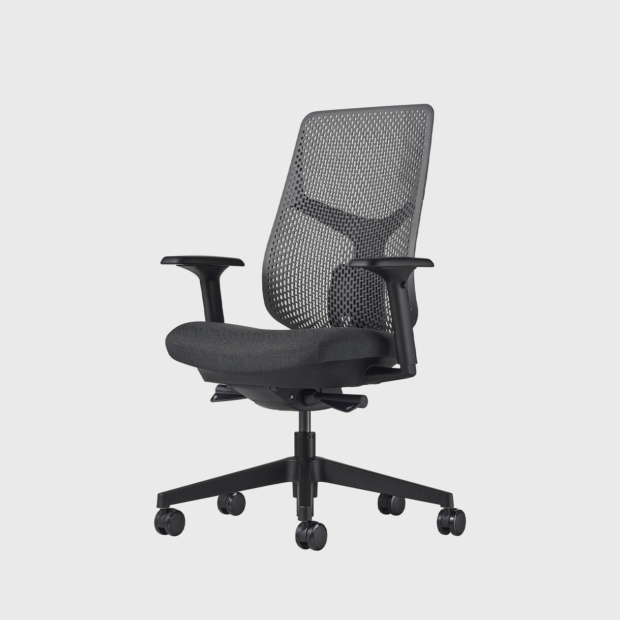 Verus TriFlex Back Task Chair - Black Frame, Dark Carbon TriFlex & Cinder Upholstery - Fully Adjustable Arms