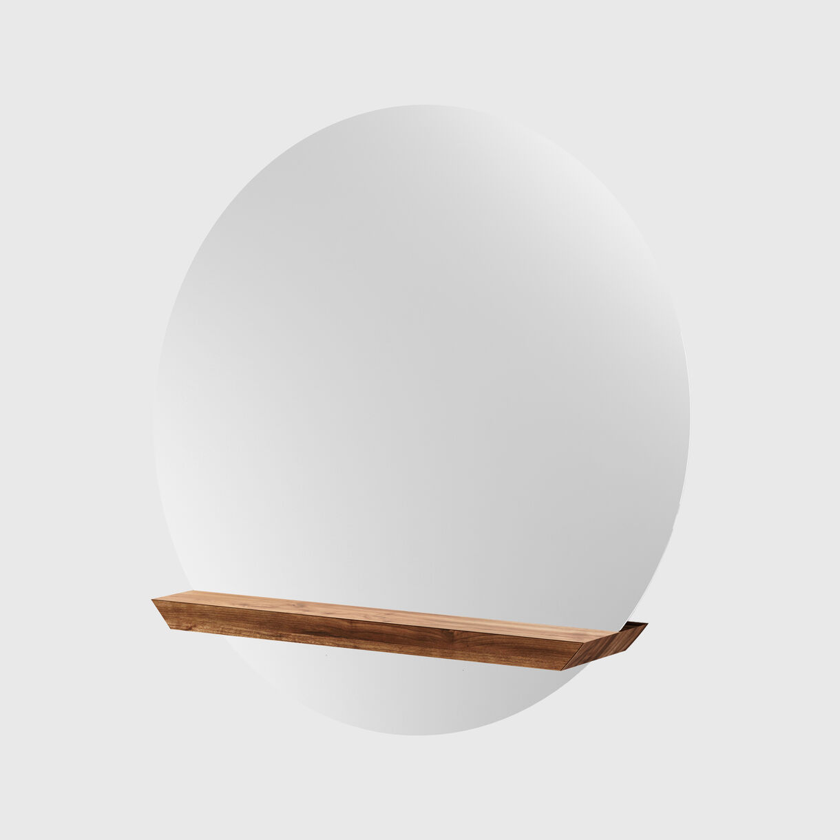 Guillotine Round Mirror, Walnut
