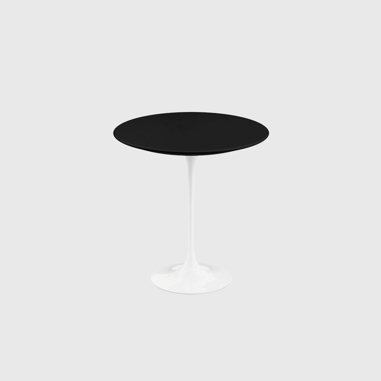Saarinen Side Table, Black Laminate Top, White Base
