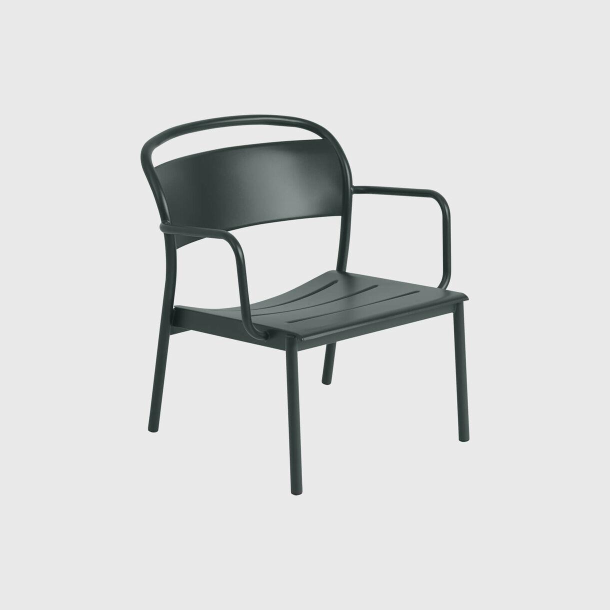 Linear Steel Lounge Armchair, Dark Green