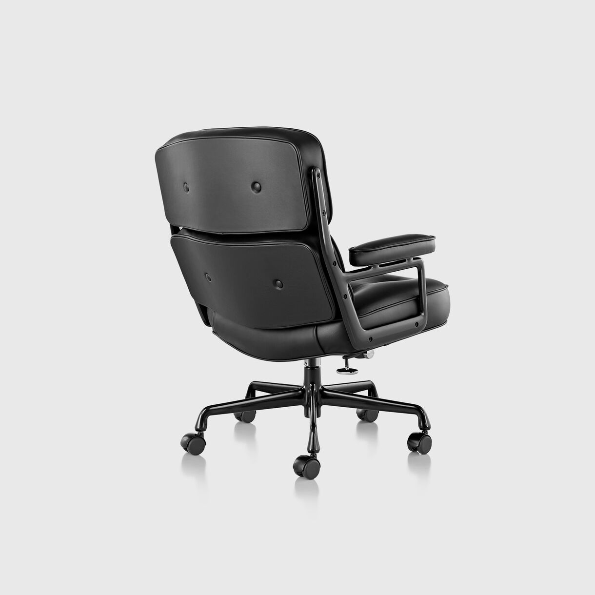 Eames Executive Chair with Casters - Black Leather & Black Frame