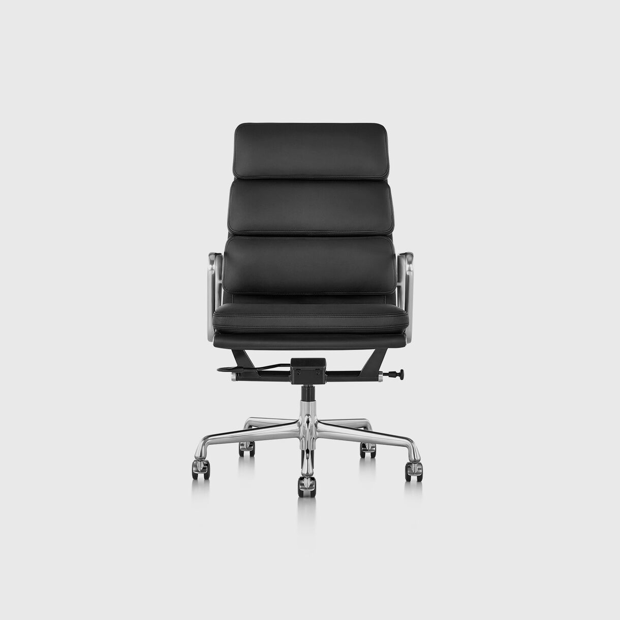 Eames Soft Pad Group Executive Chair, Black Leather & Polished Aluminium