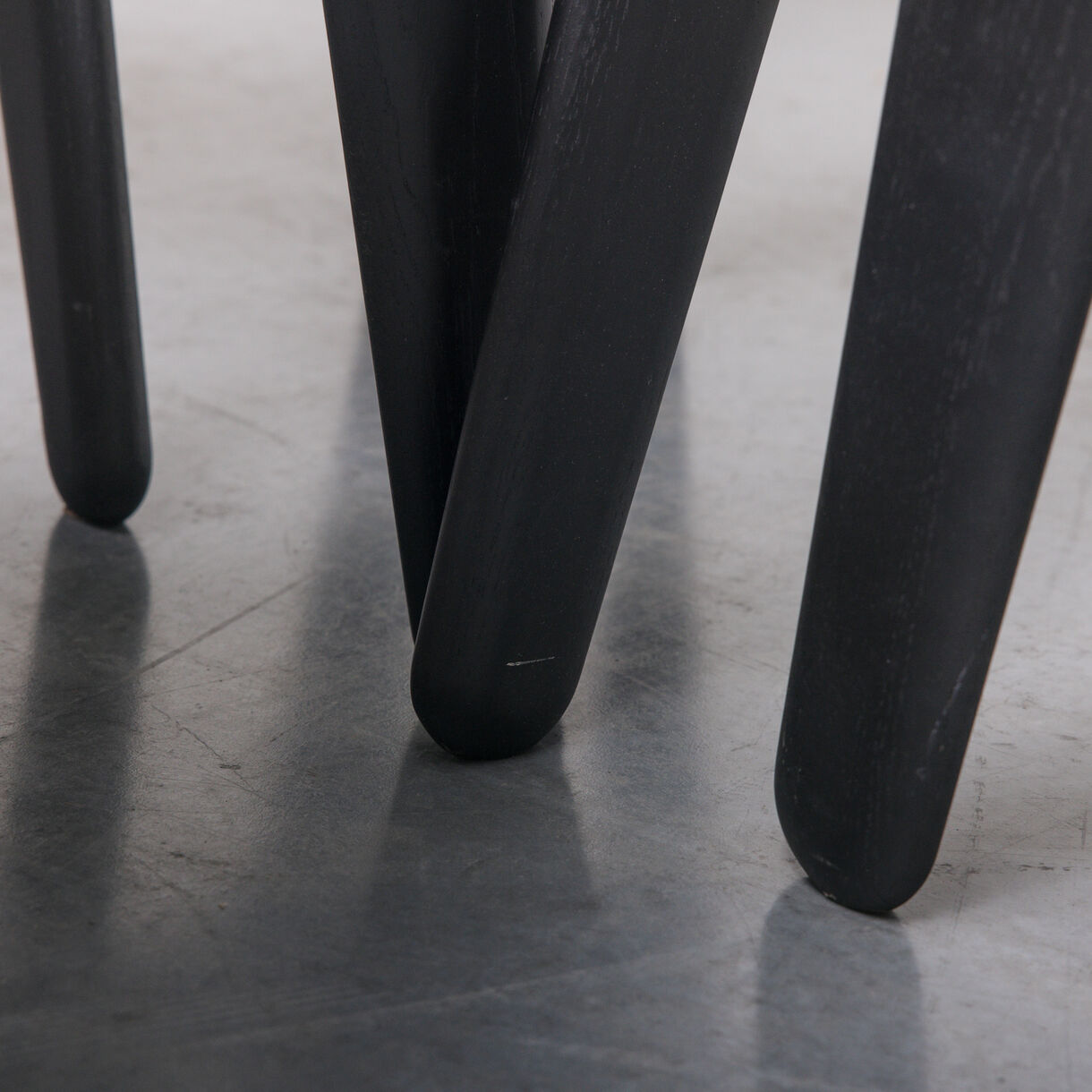 Slab Side Chair, Black Stained Birch and Upholstery