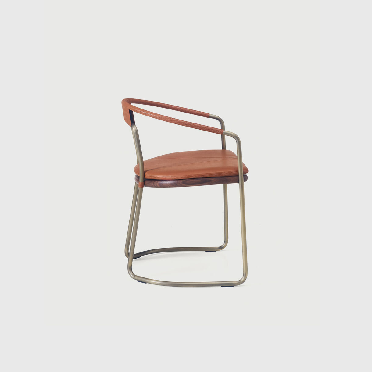 Geometric Side Chair in Leather