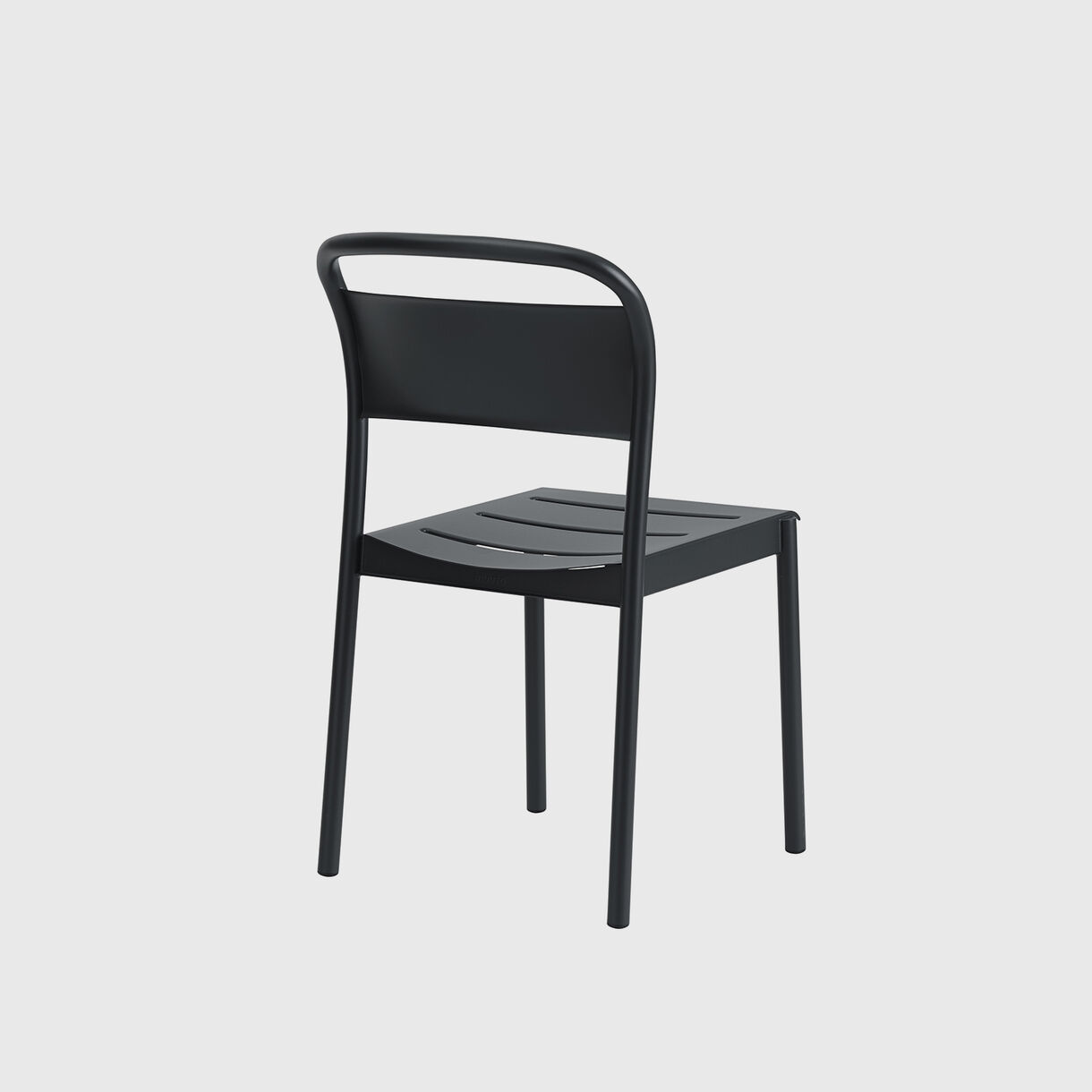 Linear Steel Side Chair, Black