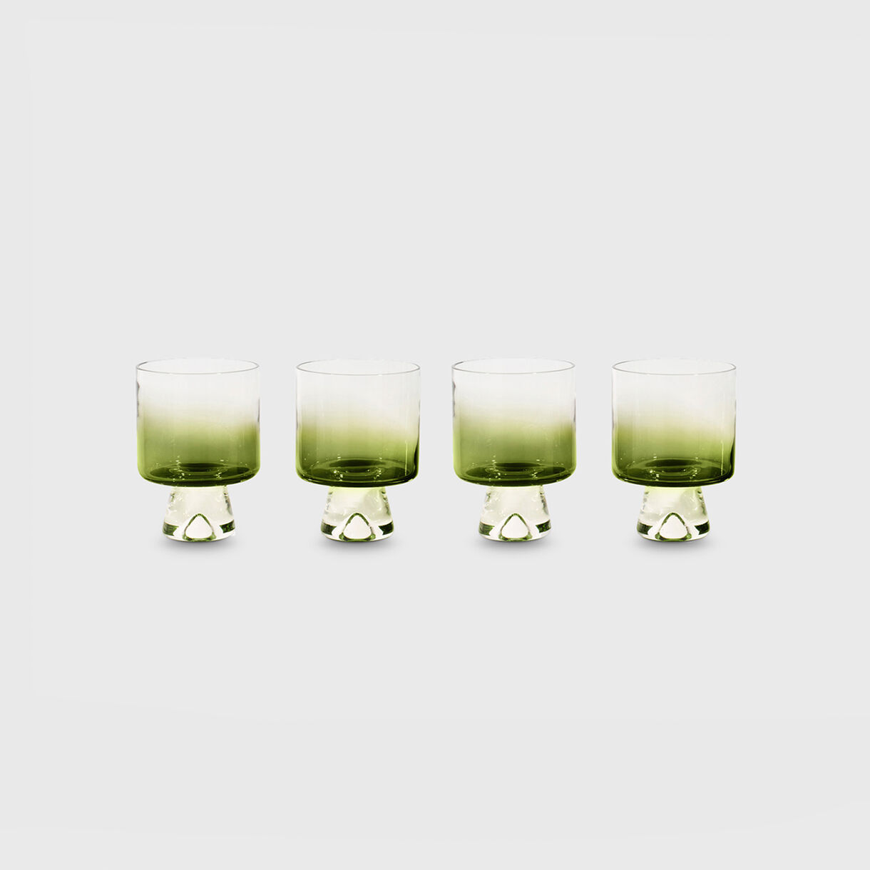 Tank Low Ball Glasses Set of 4, Green