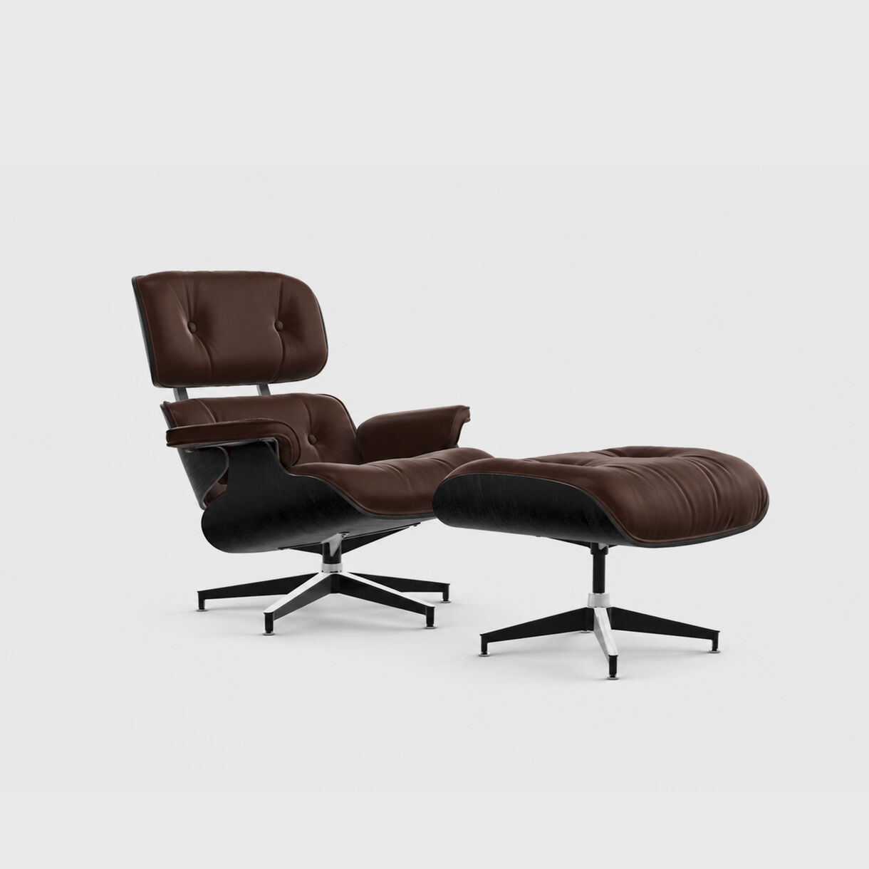 Eames Lounge Chair, Ebony Java, 1NX20, Prone Leather