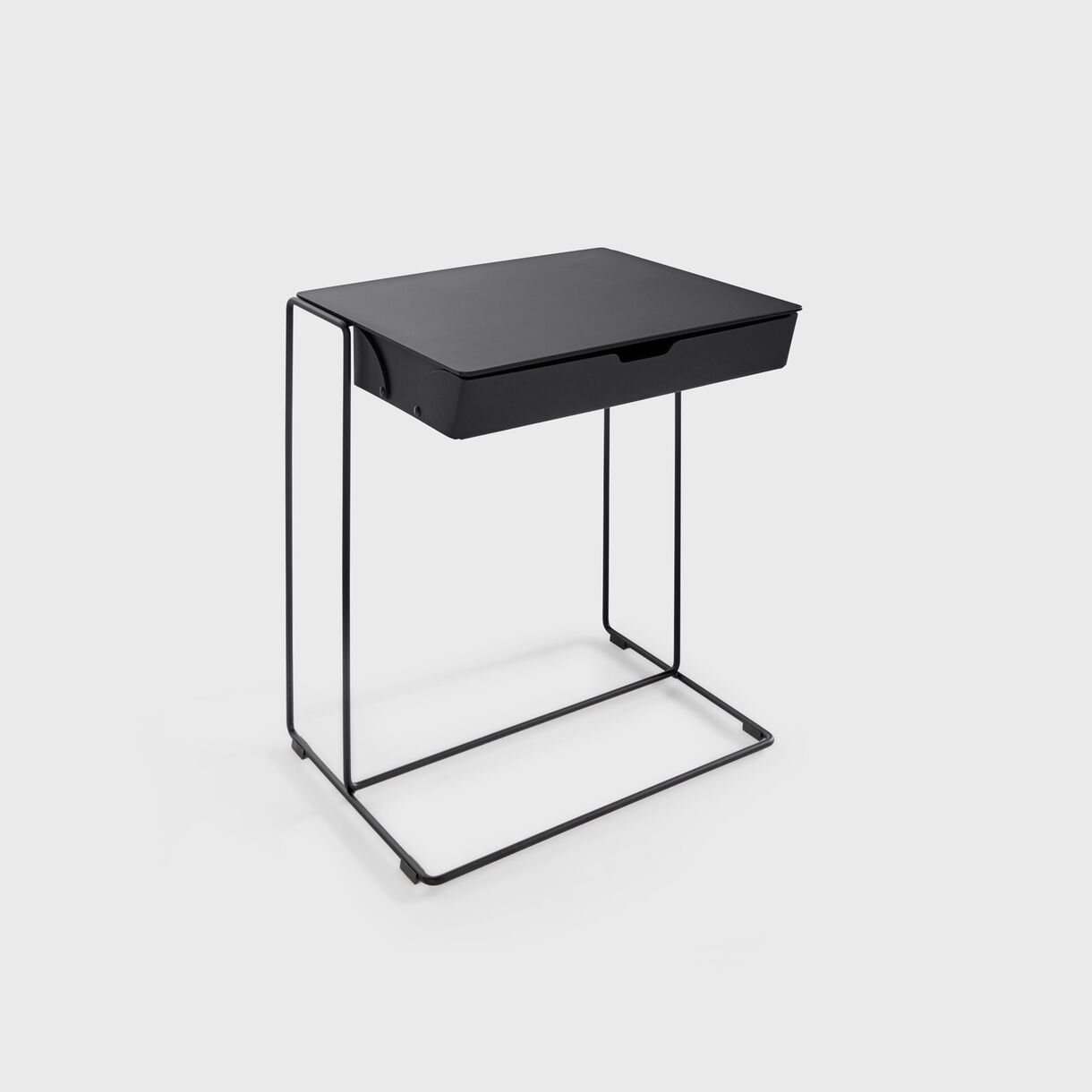 Oki Side Table Leather Case, Small, Black