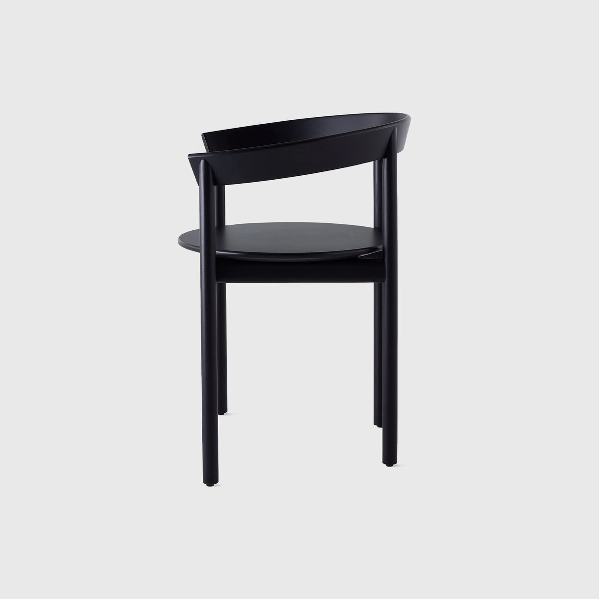 Comma Chair with Arms, Black Stained Beech