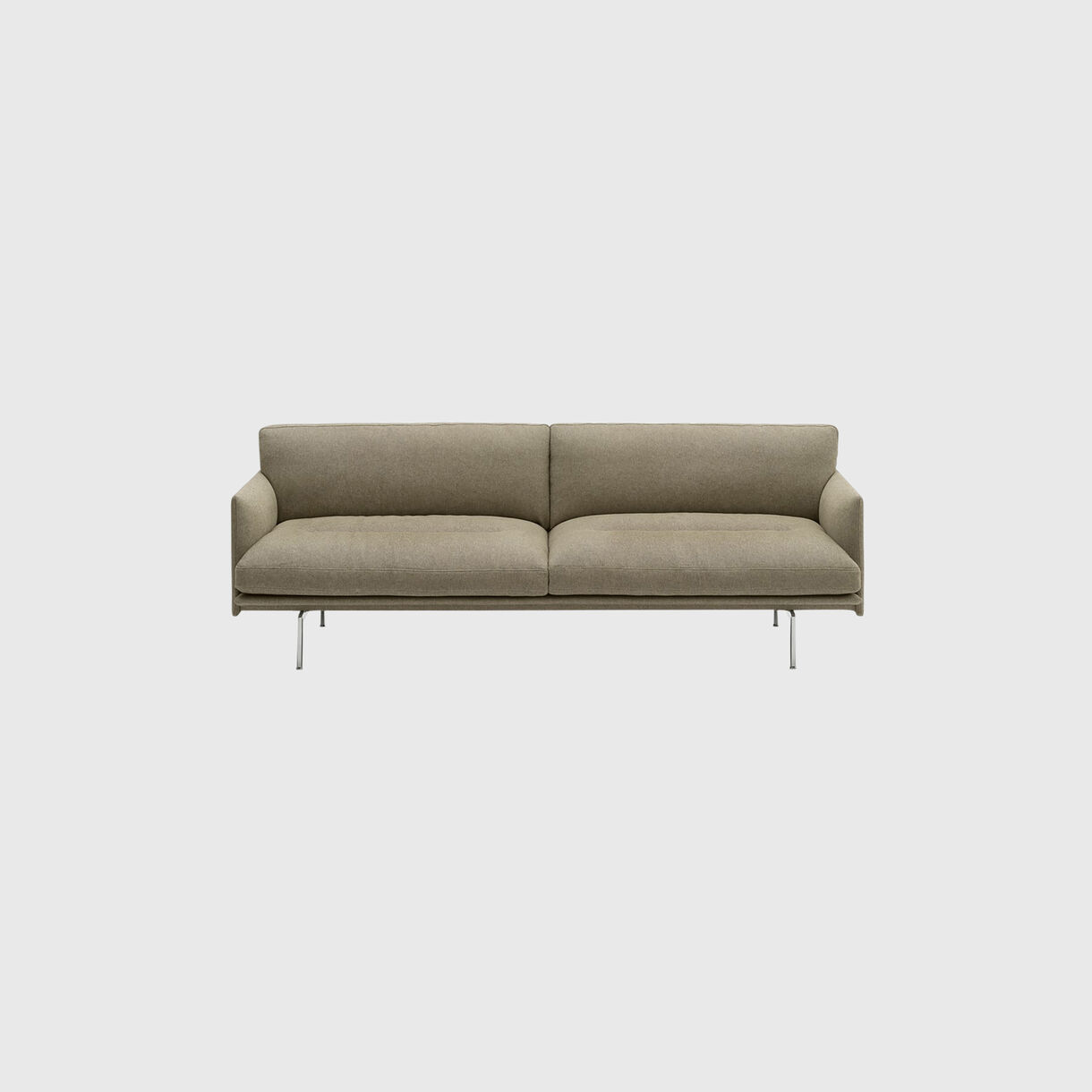 Outline Soft Sofa, 3 Seater, Clay 15, Polished Aluminium