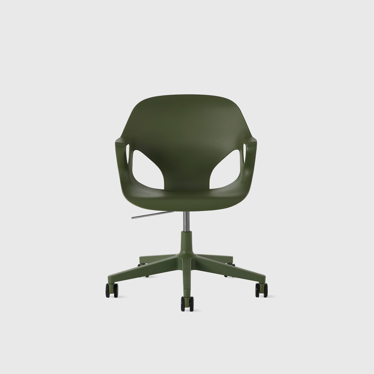 Zeph Multipurpose Chair, Fixed Arms, Olive