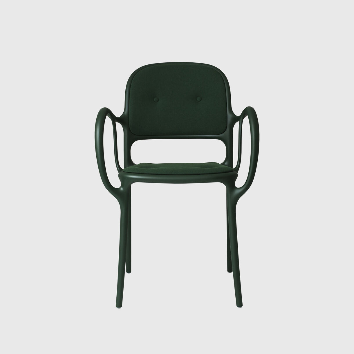 Mila Cushion Chair, Dark Green
