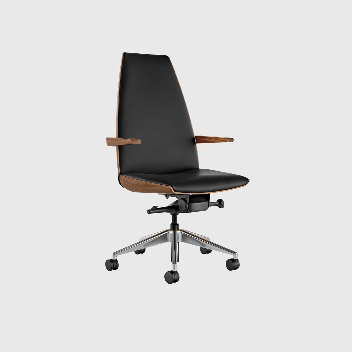 Clamshell High Back Chair, Walnut