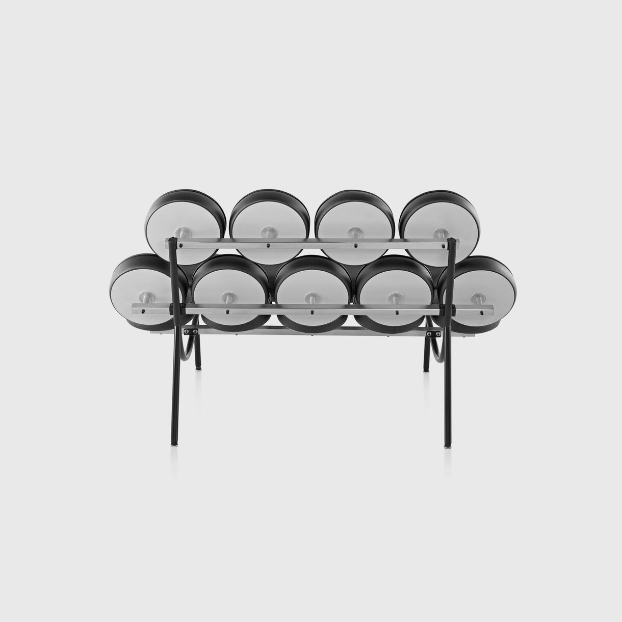 Nelson Marshmallow Sofa, Black Leather, Back