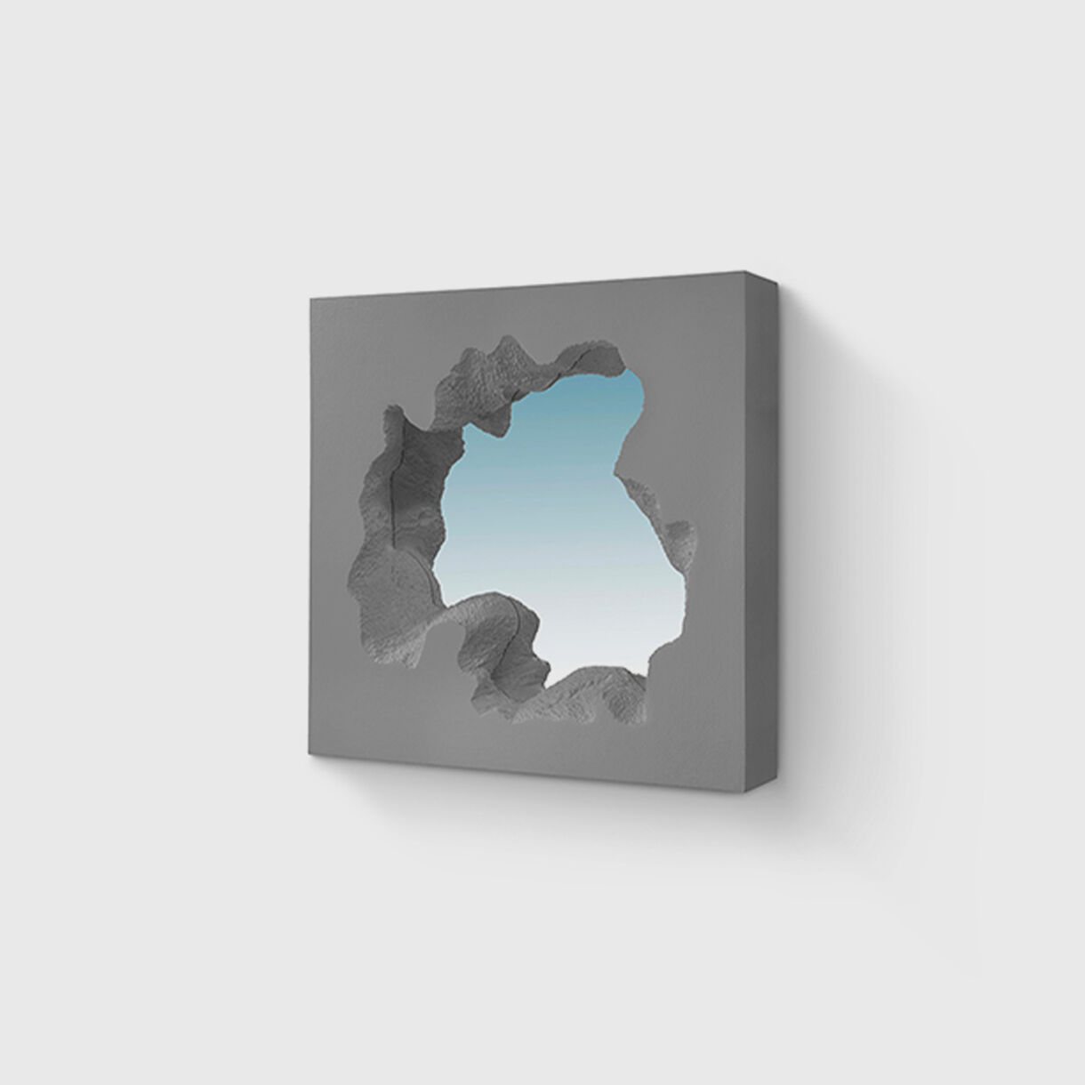 Broken Square Mirror, Grey