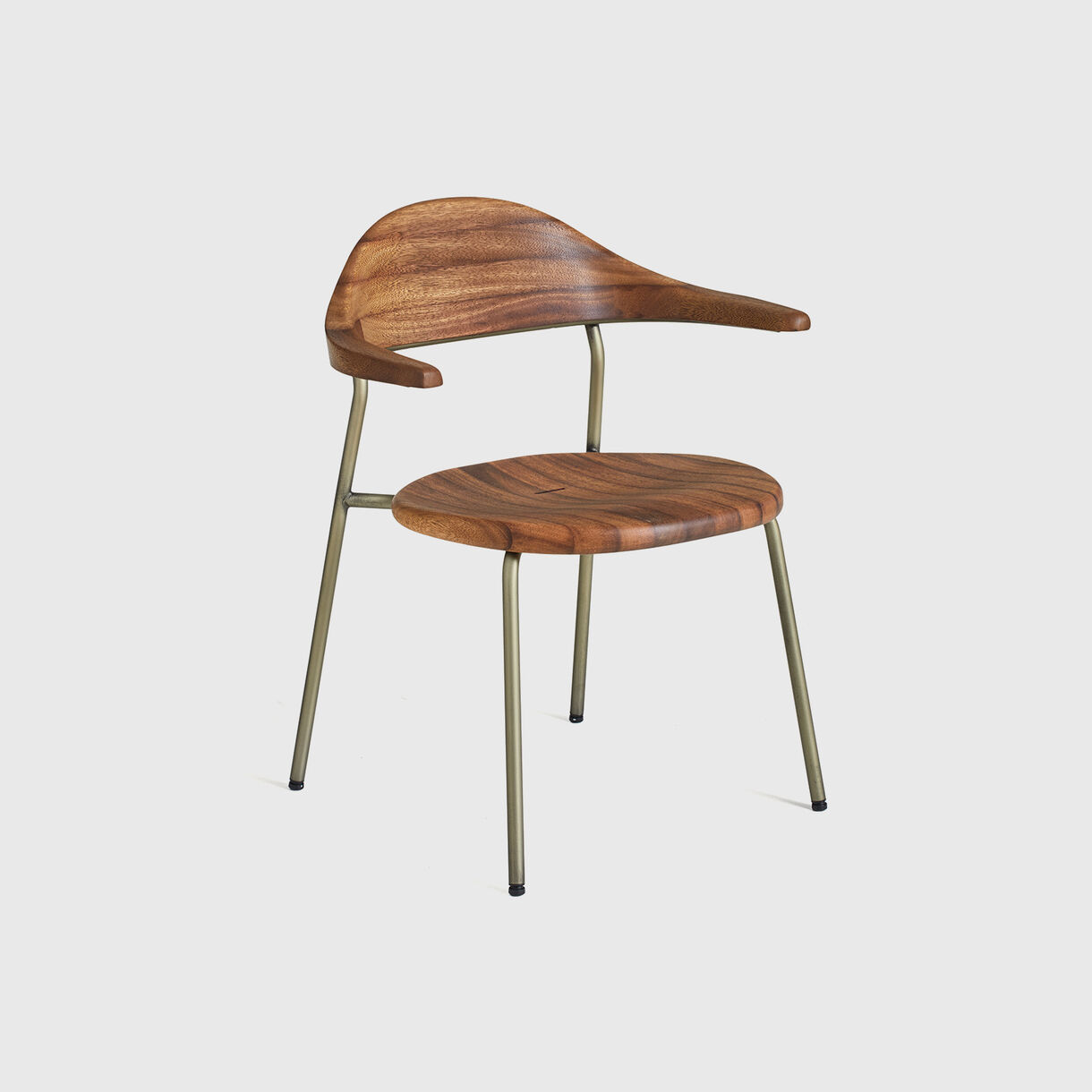 Bicorn Side Chair, Iroko, Bronze