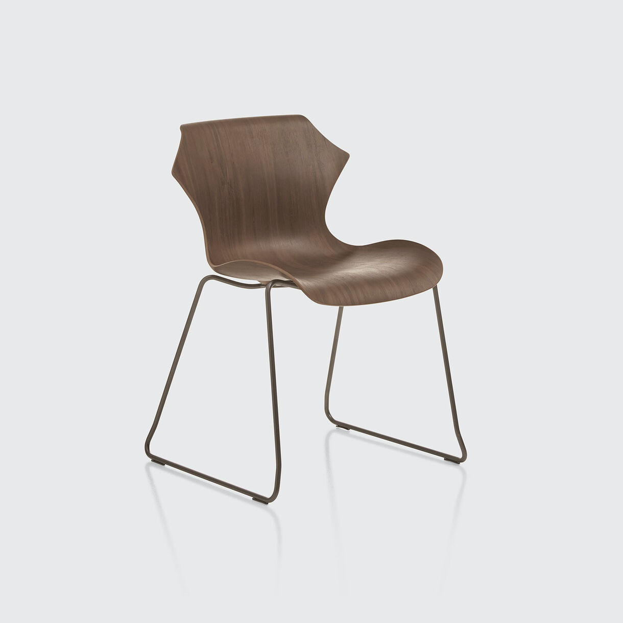 Petal Sled Base Chair, Walnut