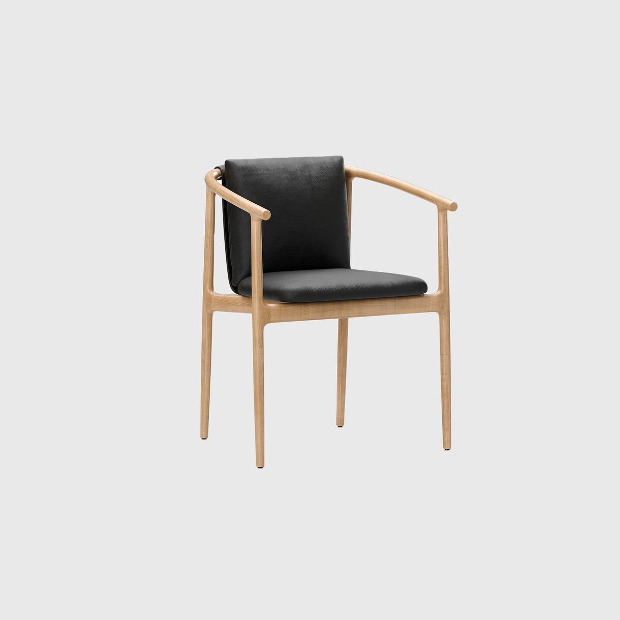 Charlie Armchair, Natural Oak, Black