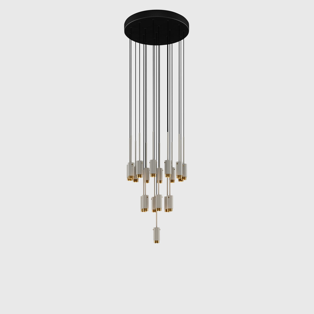 Exhaust Chandelier 19, Surface, Stone & Brass