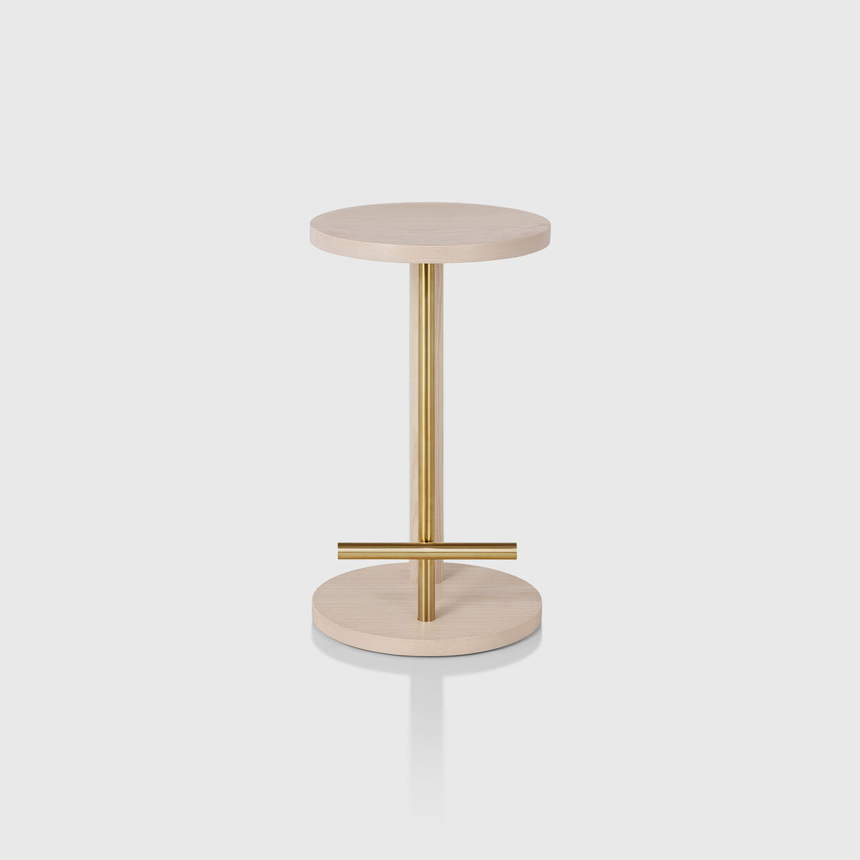 Spot Counter Stool, White Ash & Brass