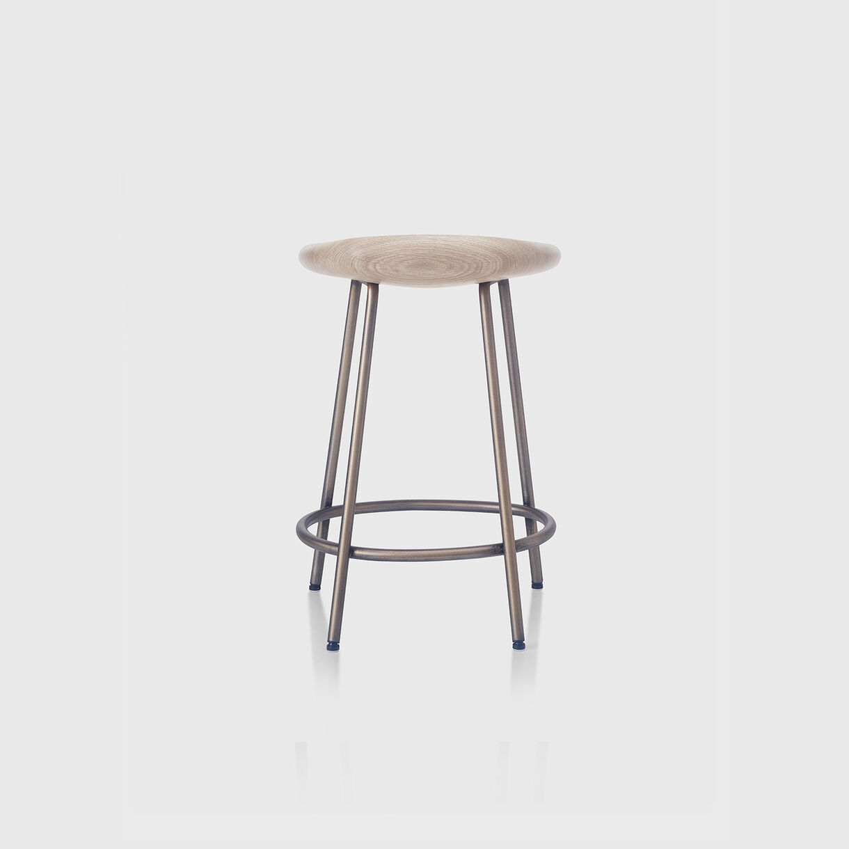 Pebble Counter Stool, Raw Oak & Bronze