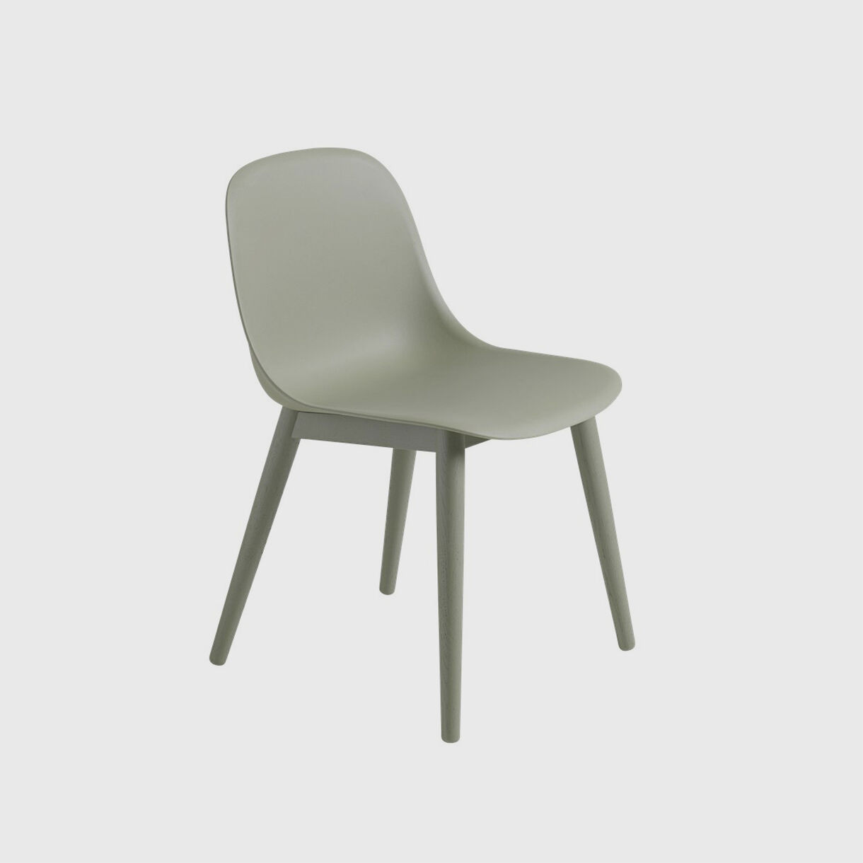 Fiber Side Chair Wood Base, Dusty Green