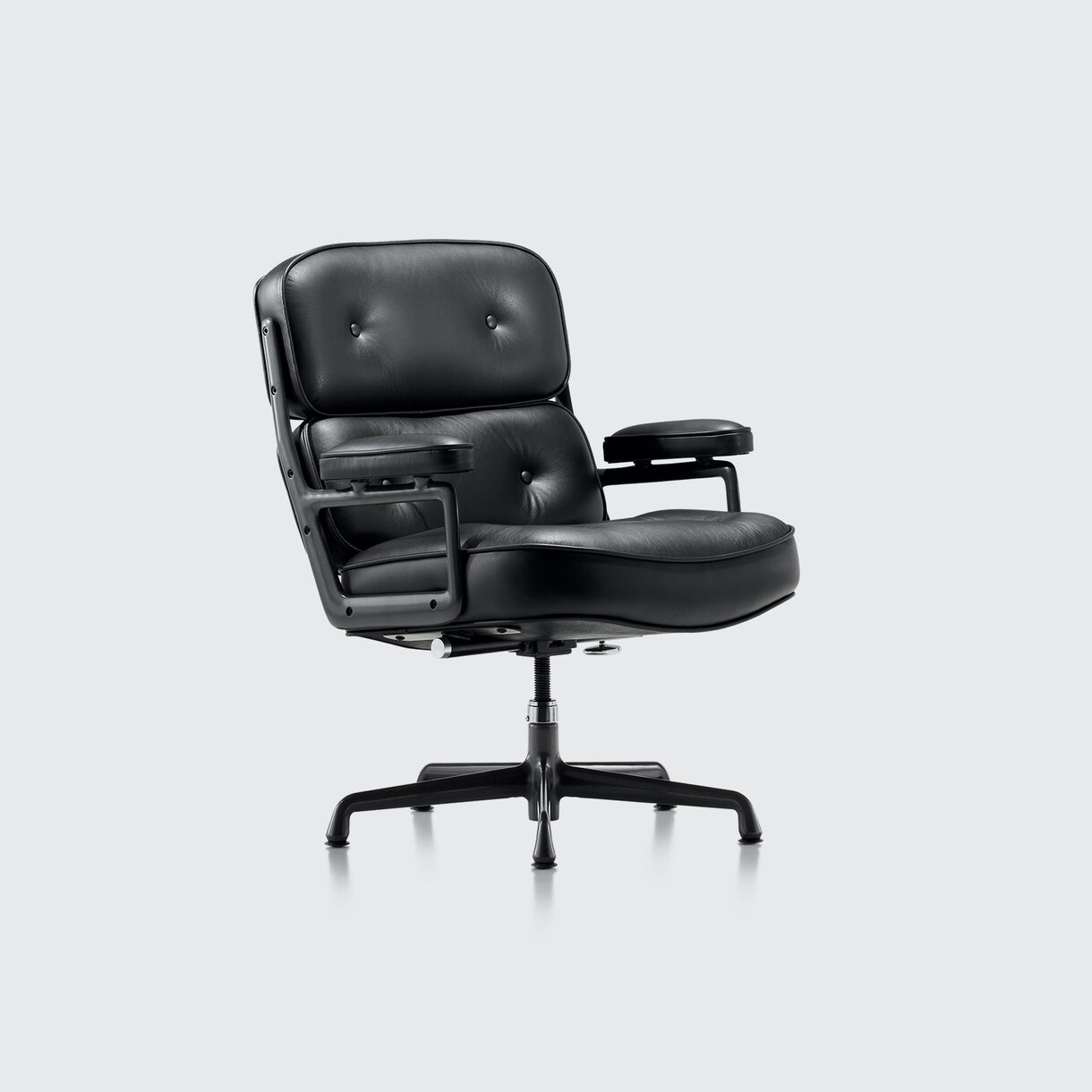 Eames Executive Chair with Glides - Black Leather & Black Frame