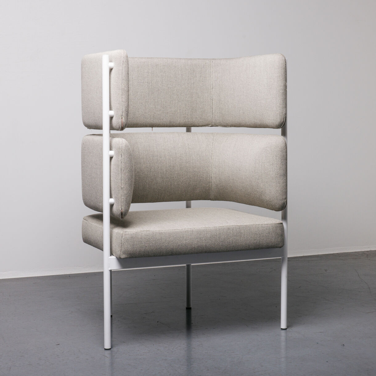 Crescent High-Back Armchair, White