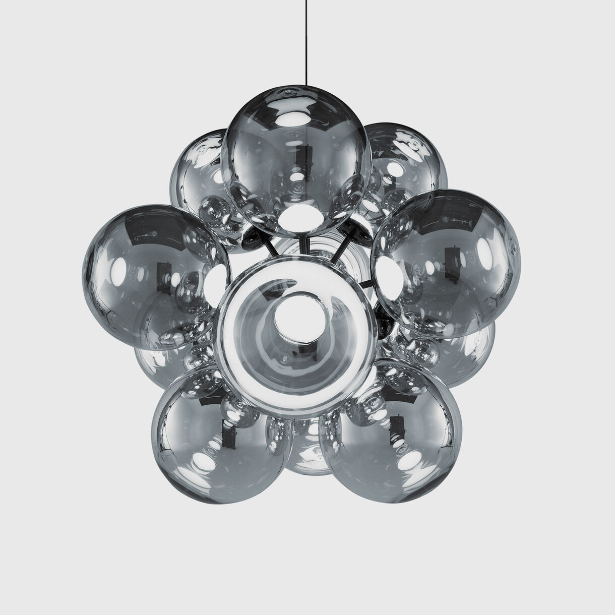 Globe Burst Chandelier, Chrome