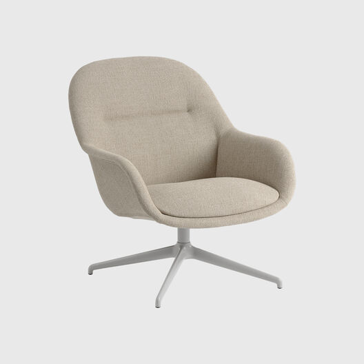 Fiber Lounge Armchair, Swivel Base, Upholstered