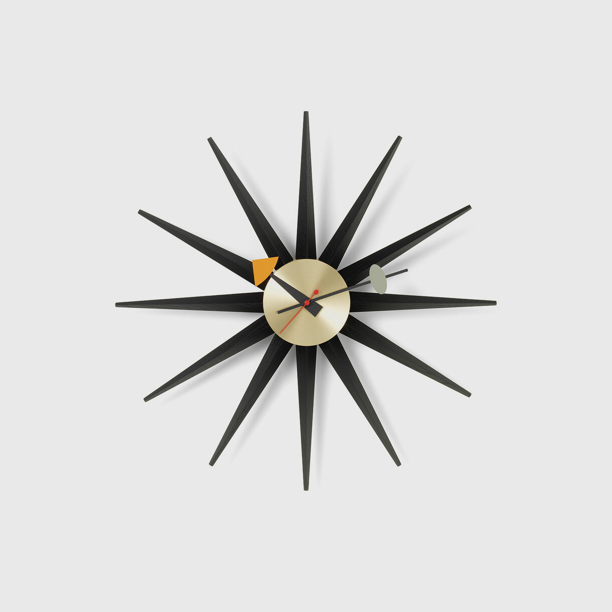 Sunburst Wall Clock, Black