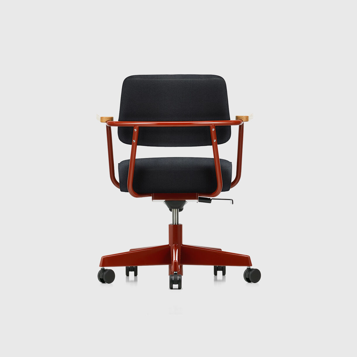 Fauteuil Direction Pivotant Armchair, Twill Dark Grey, Japanese Red