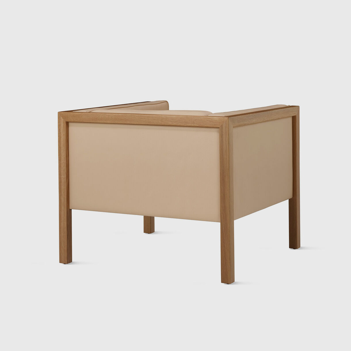 Nelson Cube Armchair, White Oak & Balsa Leather