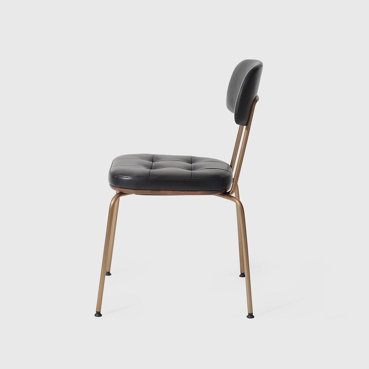 Utility Stacking Chair U, Black Leather