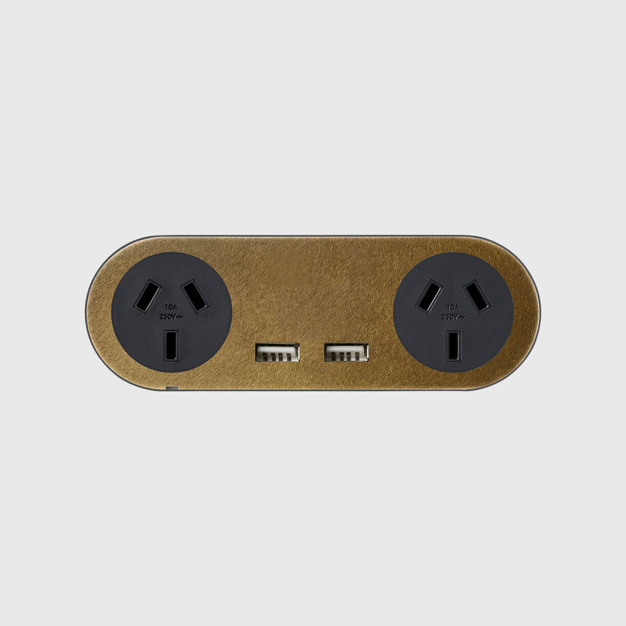 Carbon Double Outlet, Aged Brass Matte Black