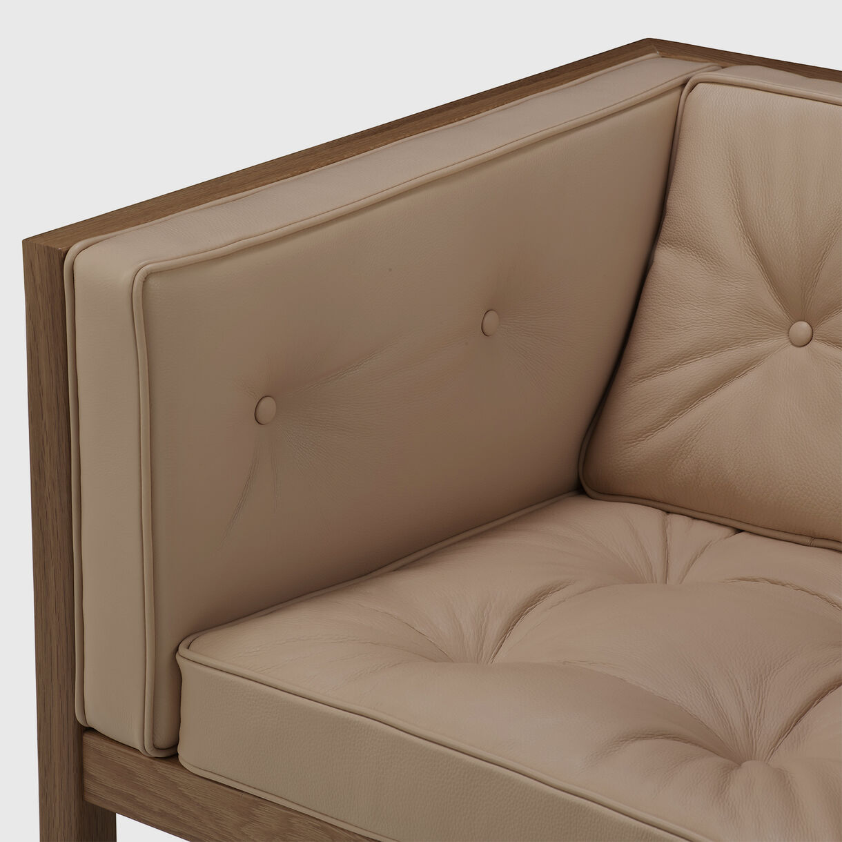 Nelson Cube Sofa, 2070mm, White Oak & Balsa Leather