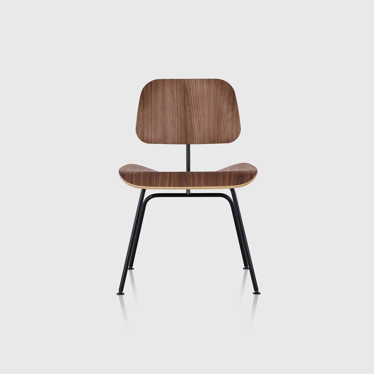 Eames Moulded Plywood Dining Chair, Metal Base, Walnut