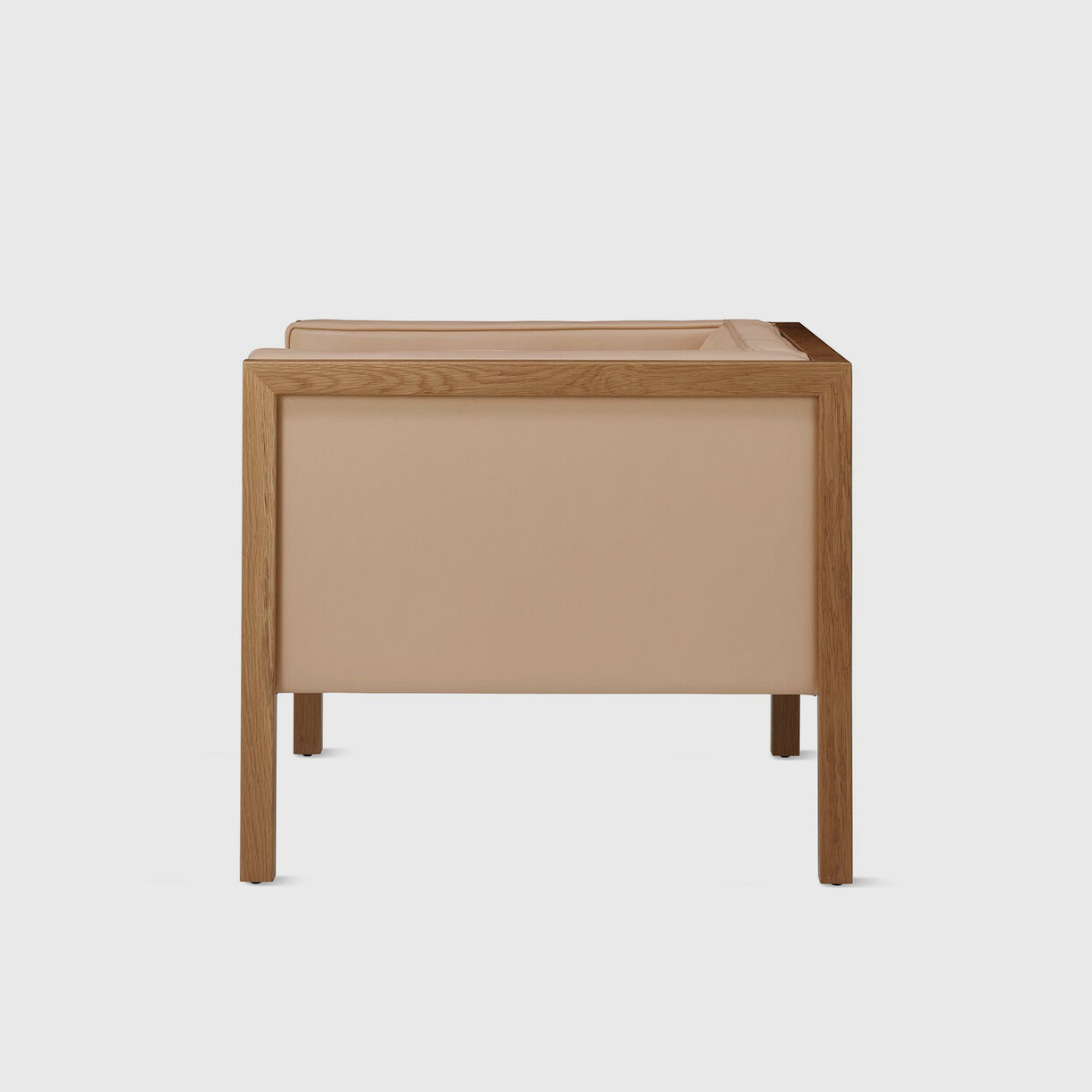 Nelson Cube Armchair, White Oak & Balsa Leather