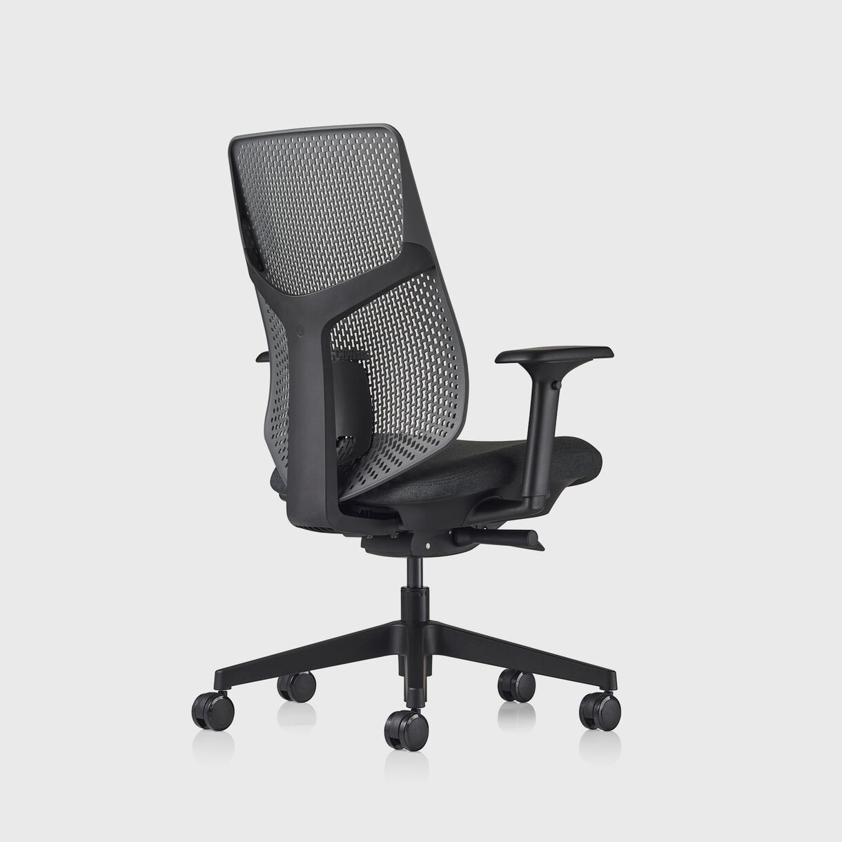 Verus TriFlex Back Task Chair - Black Frame, Dark Carbon TriFlex & Cinder Upholstery - Fully Adjustable Arms