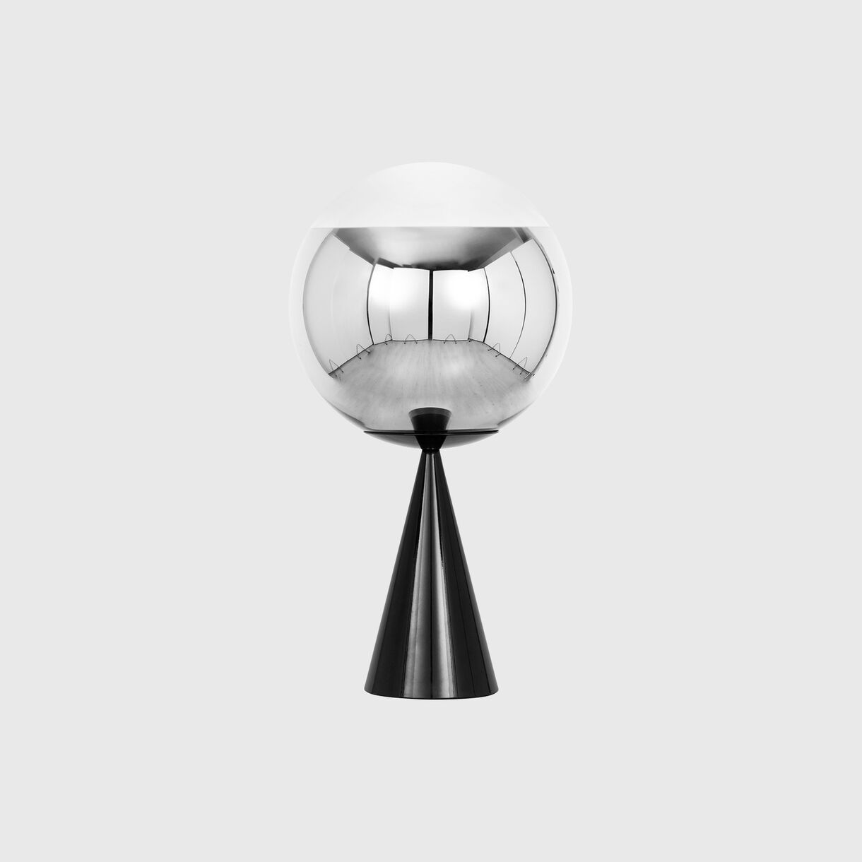 Mirror Ball Cone Fat Table Lamp, Chrome