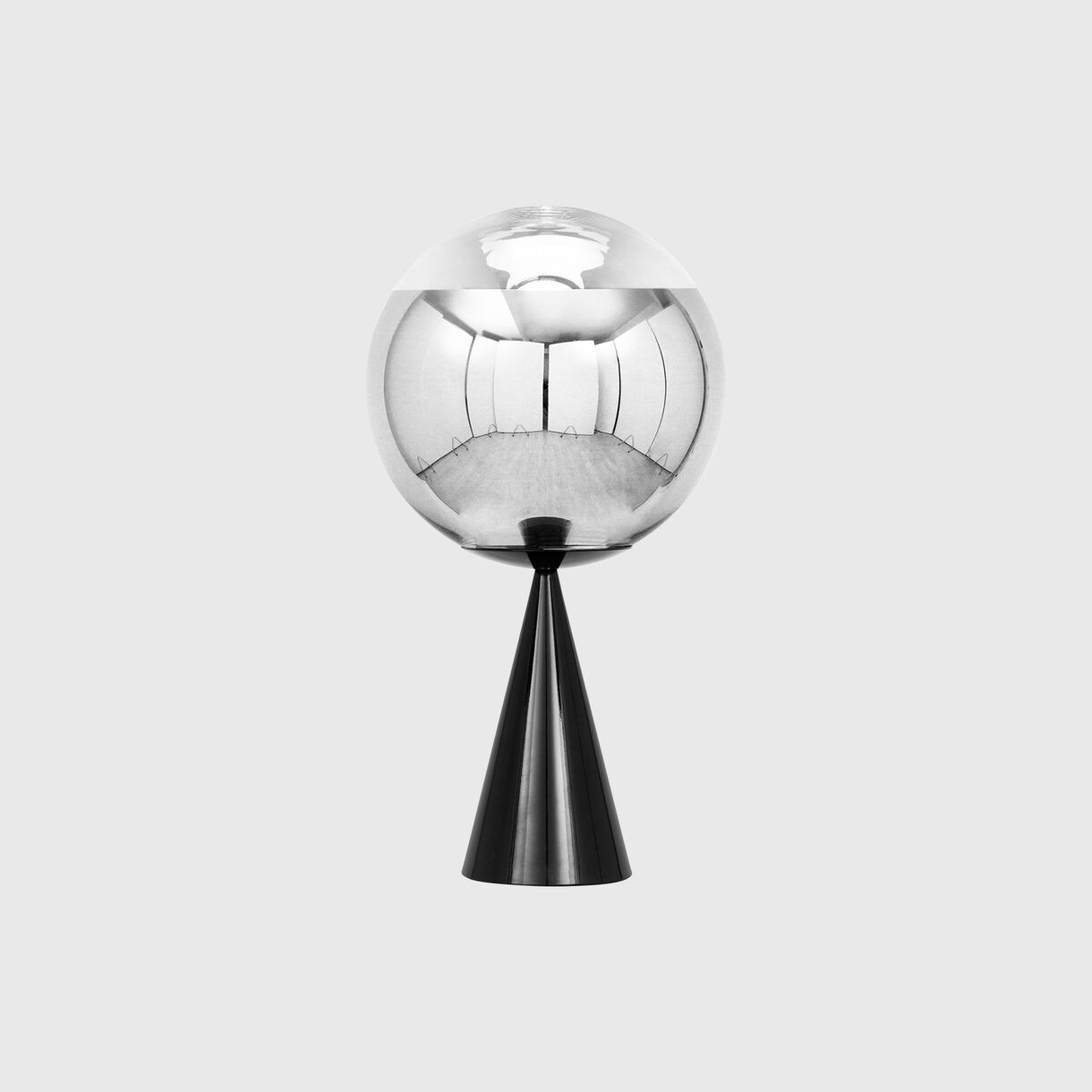 Mirror Ball Cone Fat Table Lamp, Chrome