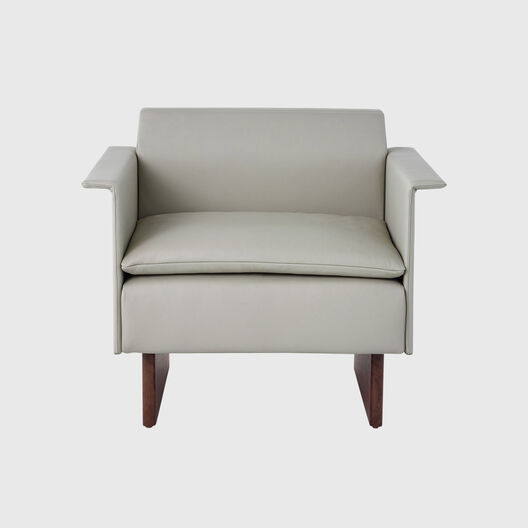 Mantle Club Chair, Wood Base
