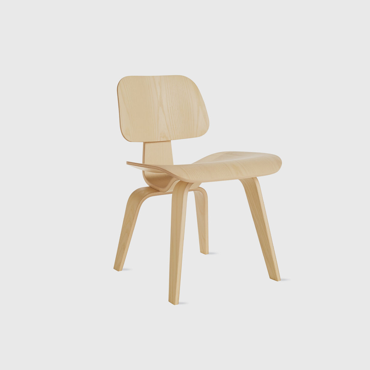 Eames Moulded Plywood Dining Chair, Wood Base, White Ash