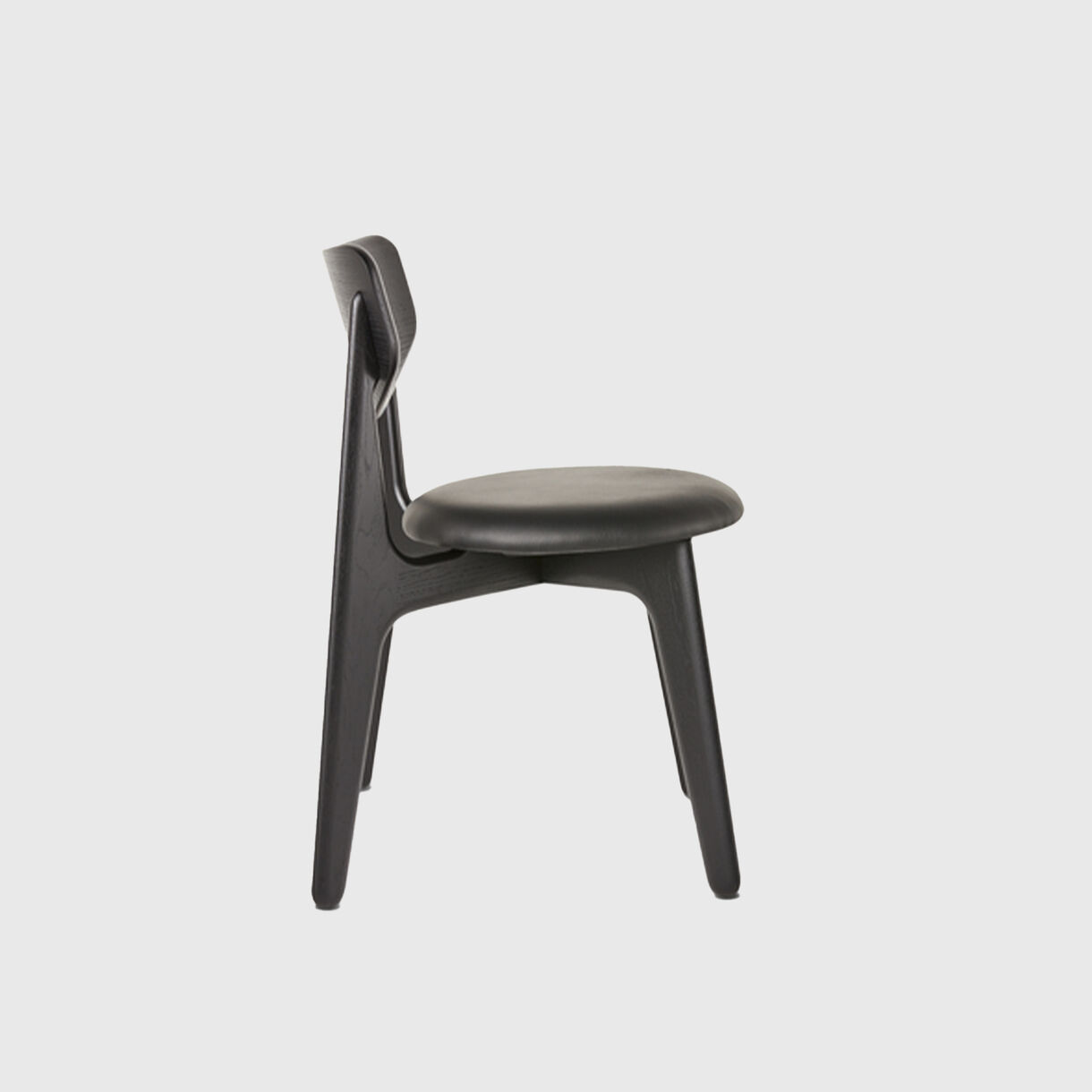 Slab Side Chair, Black, Upholstered