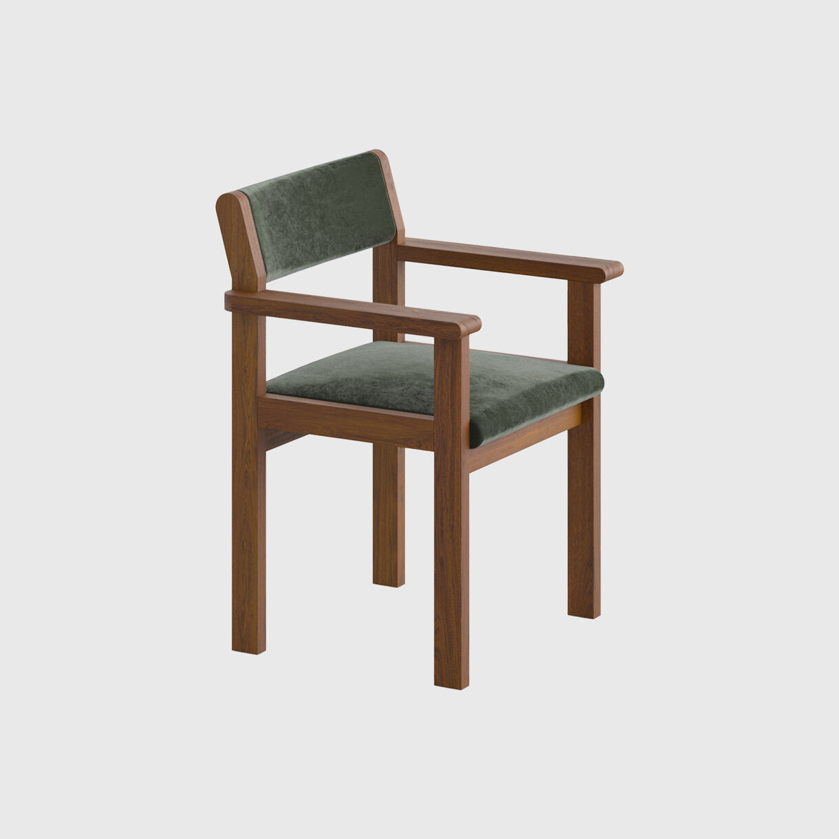 Alde Armchair, Chocolate Brown Oak, Green Innocence