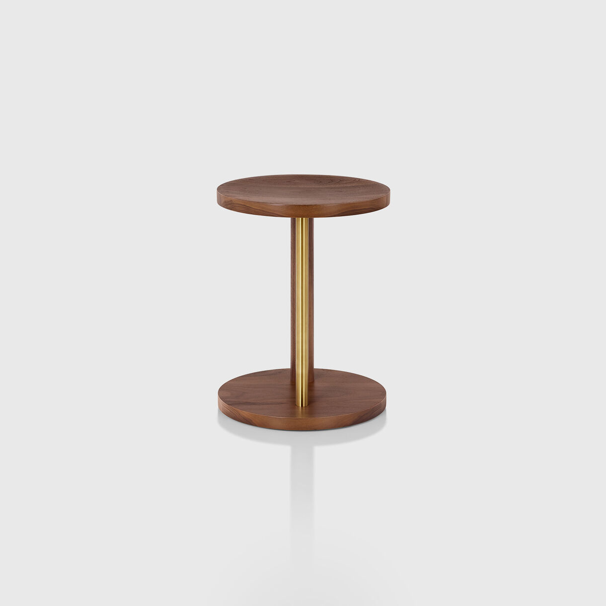 Spot Low Stool, Walnut & Brass