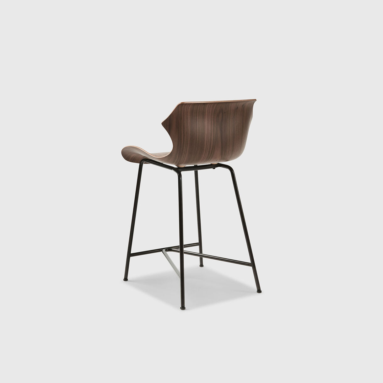 Petal Metal Base Counter Stool, Walnut