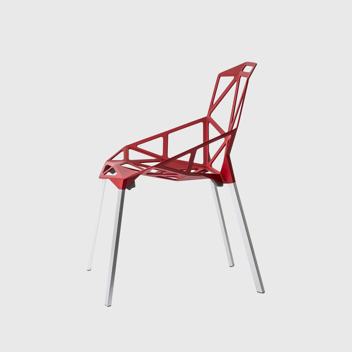 Chair_One, Red & Natural